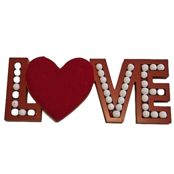 Better Living Brands LLC Valentine Beaded Velvet LOVE table Top 3-D  Home Accent - Picture 8 of 17